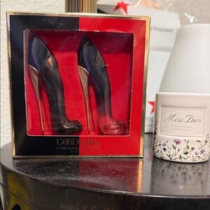 Carolina Herrera Good Girl Black Heels with Gold Accents